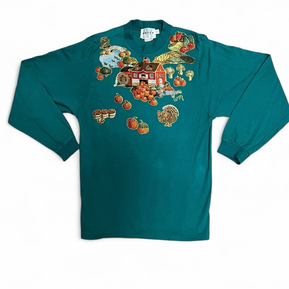 Denver Hayes Vintage Fall Farm Scene Sweatshirt Women’s M